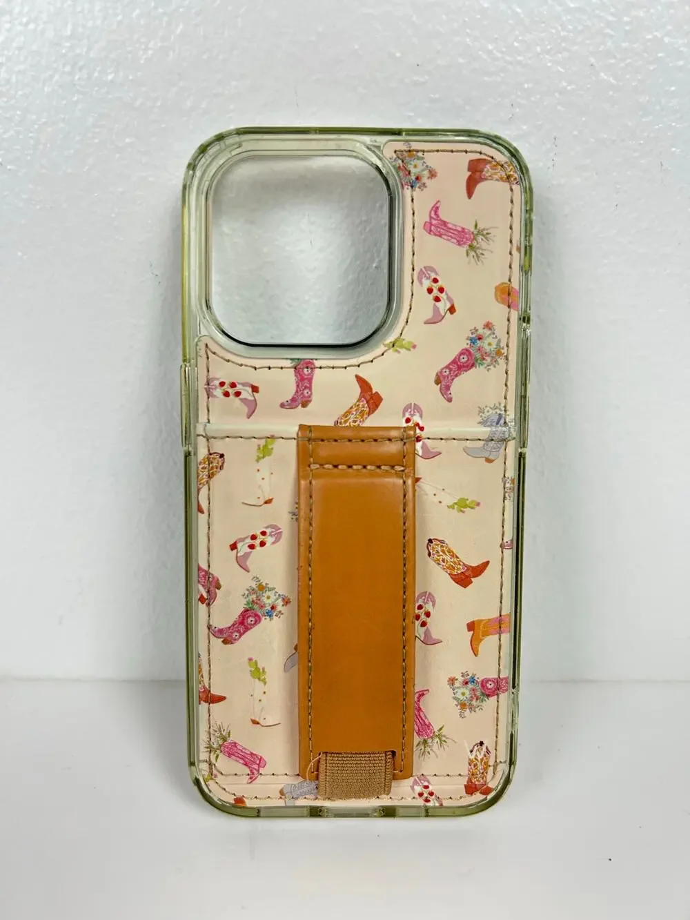 Walli iPhone 15 Pro Case Cowgirl Cowboy Boots Floral Cell Phone Case